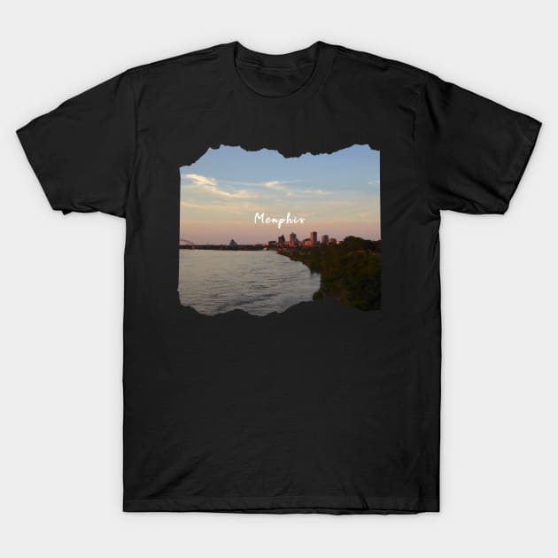 Cool sunset photography of Memphis Tennessee skyline night sky USA city break T-Shirt by BoogieCreates